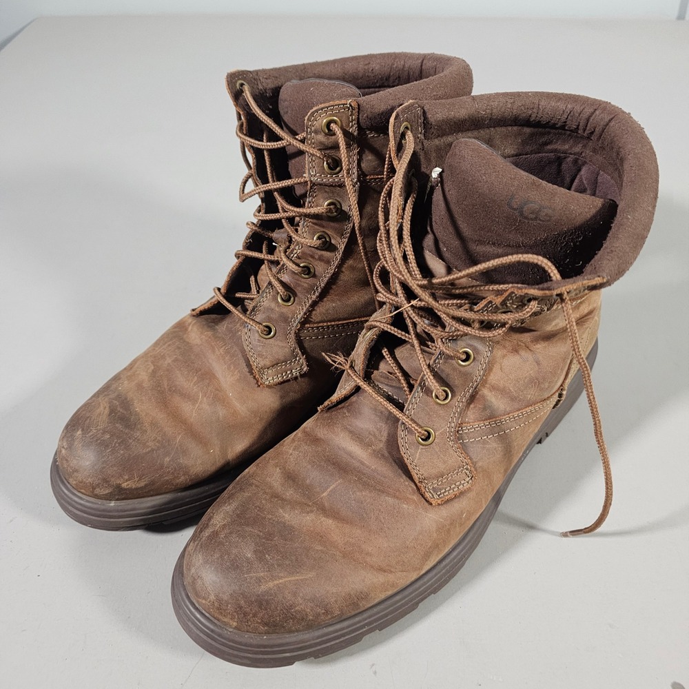 UGG Biltmore Boots Mens 12 Brown Leather Waterproof Work S/N 1103790